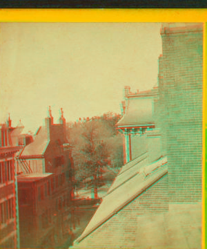 [View of unidentified street from an upper window.] 1859?-1901?