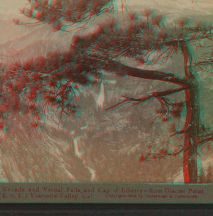 Nevada and Vernal Falls, and Cap of Liberty, from Glacier Point (E.S.E.) Yosemite Valley, Cal. 1893-1904