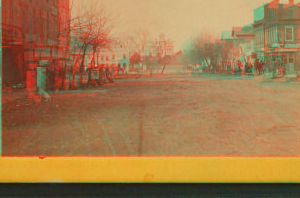 [Street view in the front of the courthouse, Columbus, Indiana.] 1865?-1925? 187-