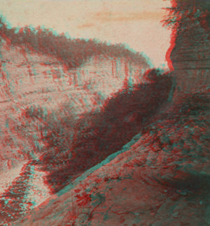 The Lower Taughannock Ravine, from the top of Main Fall. [1865?1880?]