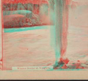 Winter scene at Niagara. [Vertical formation of ice.] [1860?-1885?]