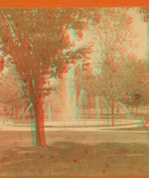 View of the fountain from the shadow of a burr oak. 1870?-1908