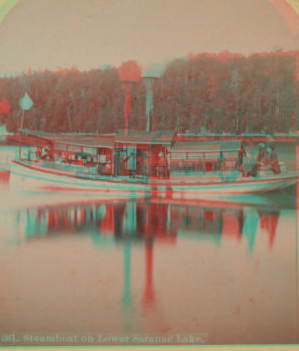 Steamboat on Lower Saranac Lake. [ca. 1870] [1870?-1880?]