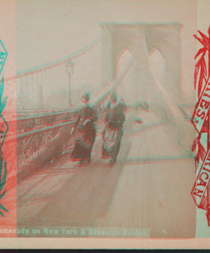 Promenade on New York & Brooklyn bridge. [1867?-1910?]