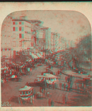 Broadway from Barnum's Museum. 1860?-1875? [ca. 1860]