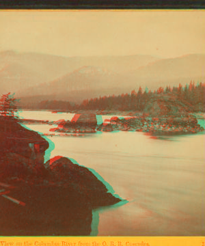 View on the Columbia River from the O.R.R. Cascades. 1867 1867-1875?