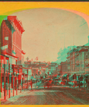 Main St. from 3rd. St. 1870?-1900? Aug. 1870