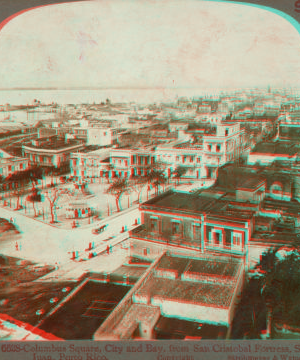 Columbus Square, City and Bay, from San Cristobal Fortress, San Juan, Porto Rico. [ca. 1900]