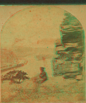 On the Chesapeake & Ohio Canal under Pinnacle Mountain [boy in foreground]. 1859?-1890? [ca. 1860]