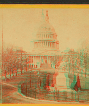 The U.S. Capitol, & the marble statue of Geo. Washington. 1865?-1875? 1865-1875