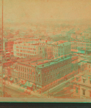 [Bird's eye view of Des Moines, Iowa.] 1870?-1885? 1870-1880