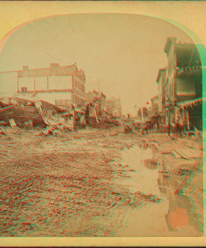 A view looking down Main Street from the corner of Clinton. 1889