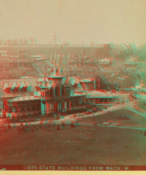 State buildings from Machinery Hall. 1876