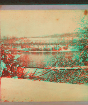 [Winter scene with lake and trees.] 1865?-1895?