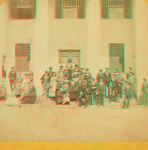 [Students in front of Barre High School.] 1869?-1885?