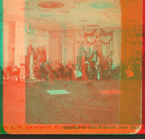 Interior of Odd Fellows' New Hall, Georgetown. 1865?-1880? [1870?]