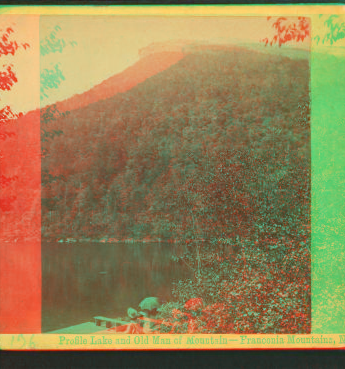 Profile Lake and Old Man of the Mountain, Franconia Mountains, N.H. [1858-1879] 1858?-1890?