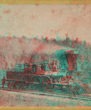 Locomotive on the road, near Port Jervis. [1860?-1875?]