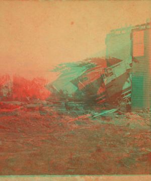 Rear view of Dr. Chamberlains's house after the tornado. June 1882