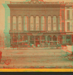 [Jacksonville: Cassell & Loar Groceries, showing their delivery wagons out front.] 1865?-1900?