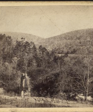 Ruins of the Old Furnace on the Ramapao, where the chain was made, that spanned the Hudson at West Point during the Revolution. [1860?-1875?]