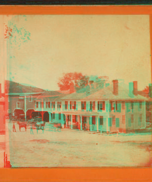 [View of a cart waiting in front of a hotel.] 1867?-1890? [1871-1875]