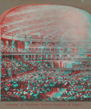 Interior of Madison Square Garden at night. 1865?-1905?