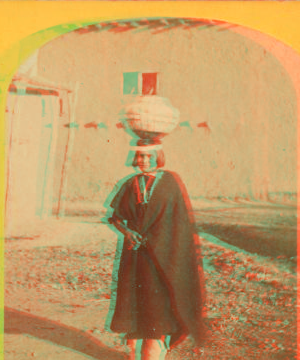 Zuni Indian girl, with water olla. 1873