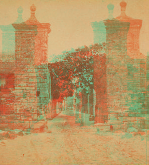 City gates, looking into St. George Street. 1868?-1905?