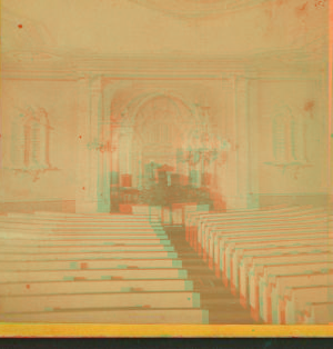 Congregational Church interior. [Castine, Hancock Co., Maine]. 1869?-1885?