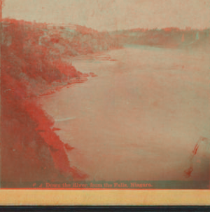 Down the river, from the falls, Niagara. [1859?-1885?]