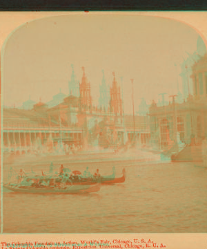 The Columbia Fountain in action, World's Fair, Chicago, U.S.A. 1893