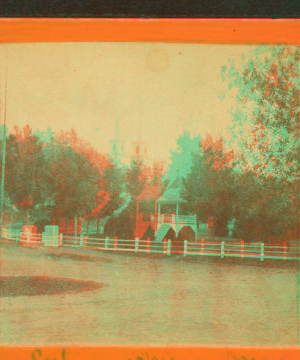 [Park and bandstand in Warren.] 1865?-1885?