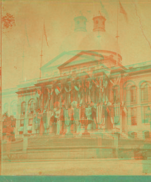 [State House decorated with flags.] [1867-1875] 1859?-1918?