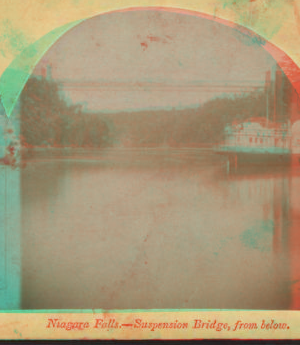 Niagara Falls, Suspension Bridge, from below. [1858?-1859?]