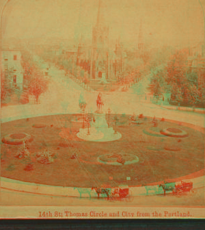 14th St; Thomas Circle and City from the Portland. 1865-1920 1865?-1920?