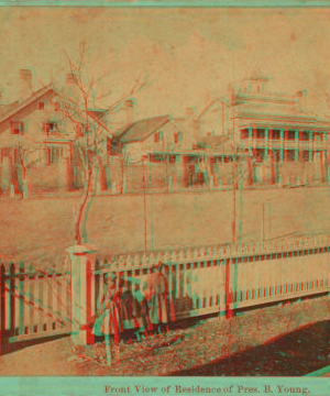 Front view of residence of Pres. B. Young. 1863?-1880?