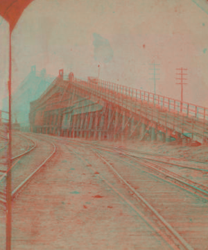 [View of the Erie Railroad yard.] [1869?-1880?]