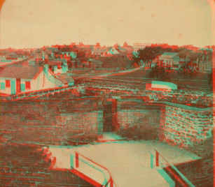 Bird's-eye view of St. Augustine, Florida, taken from the Old Spanish Fort, and looking south. 1868?-1890?