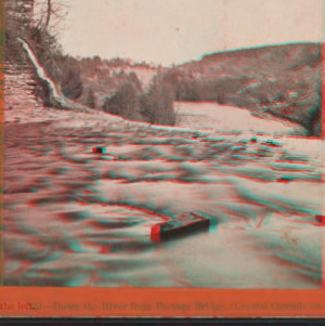 Down the River, from Portage Bridge, Crystal Cascade on the left. [ca. 1870] [1858?-1885?]