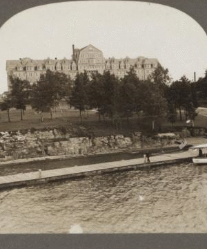 Frontenac Hotel From Deck of the Steamer St. Lawrence. Thousand Islands. [1870?-1905?] [ca. 1890]