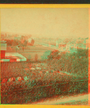 [Field scenery in foreground with houses in background.] 1859?-1890? [ca. 1880]