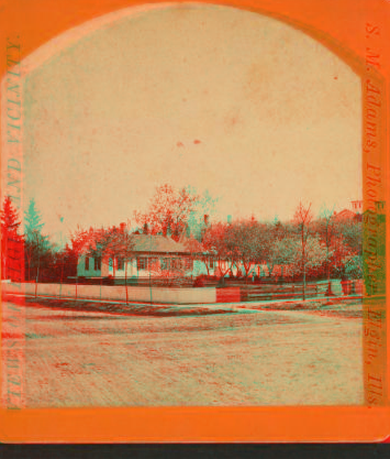 [Elgin: a home with trees in the yard in bloom.] 1865?-1900? 1878