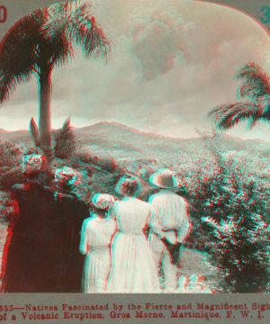 Natives Fascinated by the Fierce and Magnificent Sight of a Volcanic Eruption, Gros Morne, Martinique, F. W. I. 1903