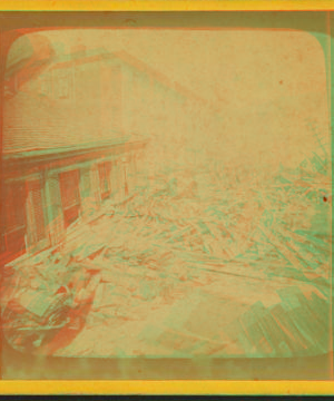 Johnstown flood, May 1889. [House buried in debris.] 1880?-1895?