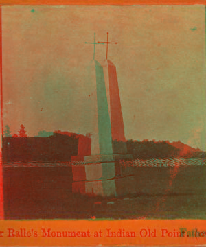 Father Ralle's [Rasles] monument at Indian Old Point, [Norridgewock, Me.] 1869?-1890?