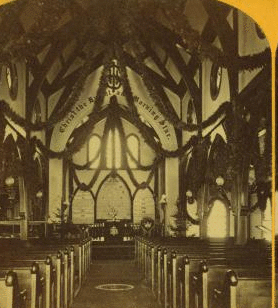 Interior of Episcopal church, Duluth. 1869?-1885?