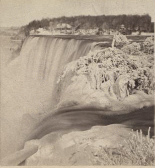 Niagara, American Fall in winter. [1859?-1885?] [ca. 1865]