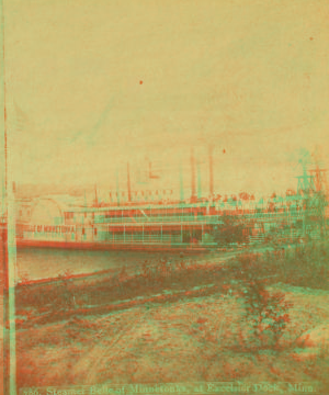 Steamer Belle of Minnetonka, at Excelsior dock, Minn. 1870?-1890?