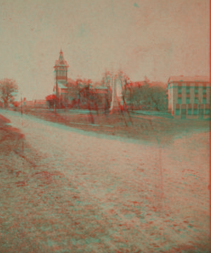 [View of a streets and large buildings, New Milford.] 1870?-1885? [ca. 1880]